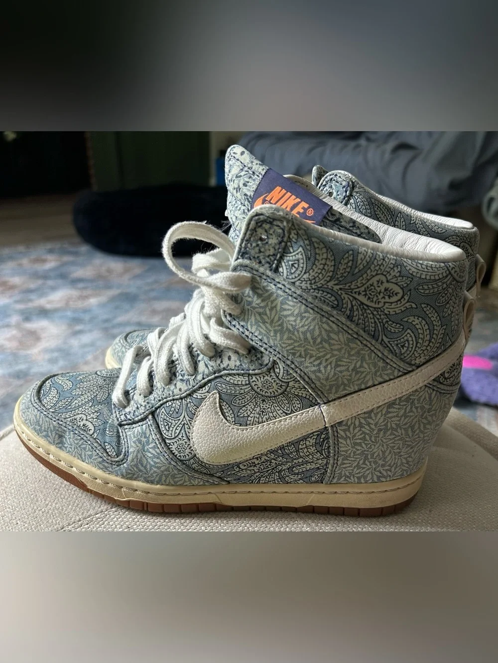 Archival 2014 Nike Liberty of London x Dunk Sky Hi Blue Recall Womens Sneakers